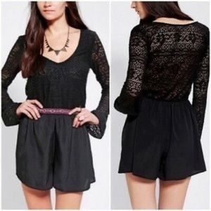 Ecote Urban Outfitters Black Lace Romper Size Small